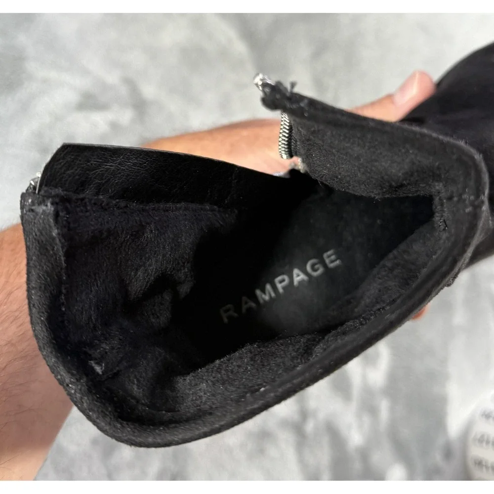 Rampage Boots Womens Size 8.5 M Black RAM-ITSIE Embroidered Floral Ankle Booties